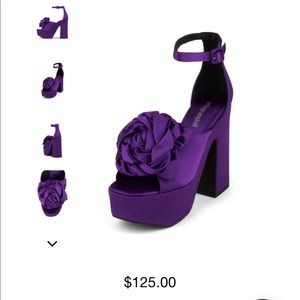Candice purple satin platform heels. NWOT